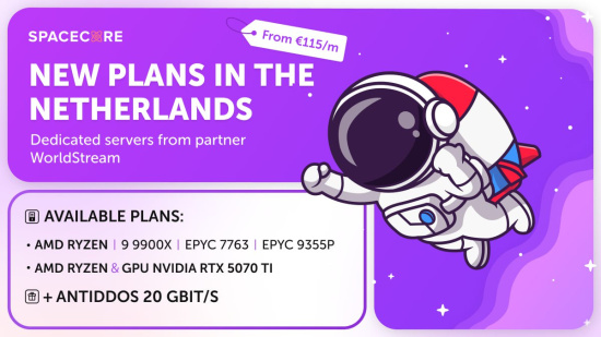 SpaceCore launches a new line of dedicated servers in the Netherlands